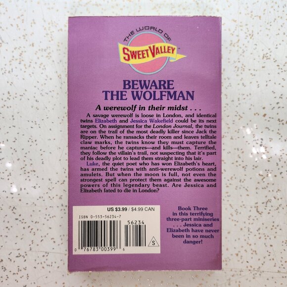 Sweet Valley High #106 Beware the Wolfman - Picture 3 of 8